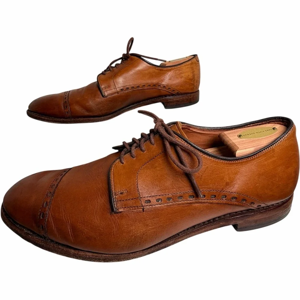 Allen Edmonds Madison Avenue Cap Toe Oxford Brown Leather Dress‎ Shoes 13D USA
